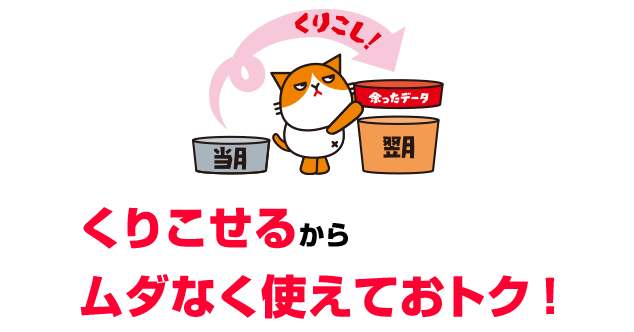【データくりこし】くりこせるからムダなく使えておトク!