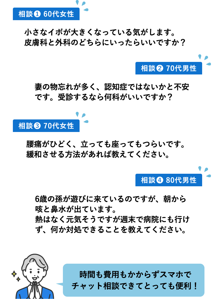 時間も費用もかからずスマホでチャット相談できてとっても便利！